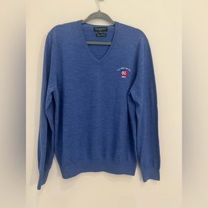 Fairway & Green 100% Italian Merino Wool V-Neck Sweater Size M